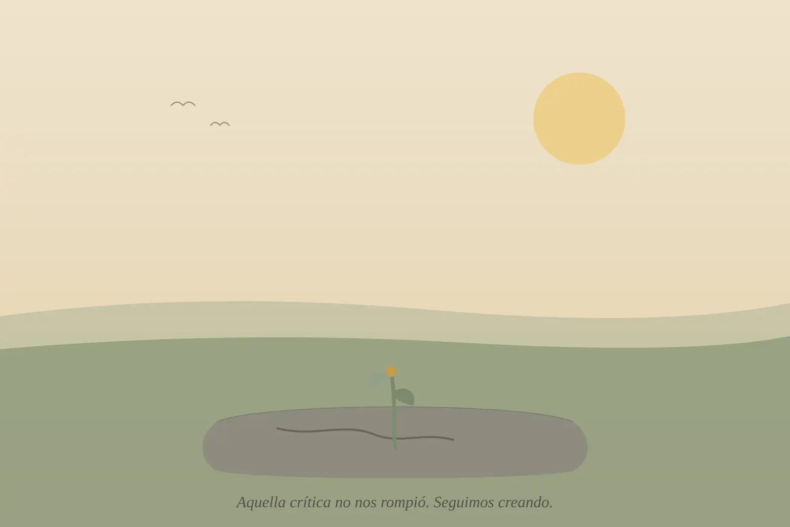 Un brote creciendo en la grieta